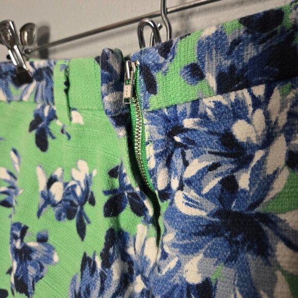 J. Crew Shorts Green Blue Floral Print High Rise, 0 - Picture 5 of 6